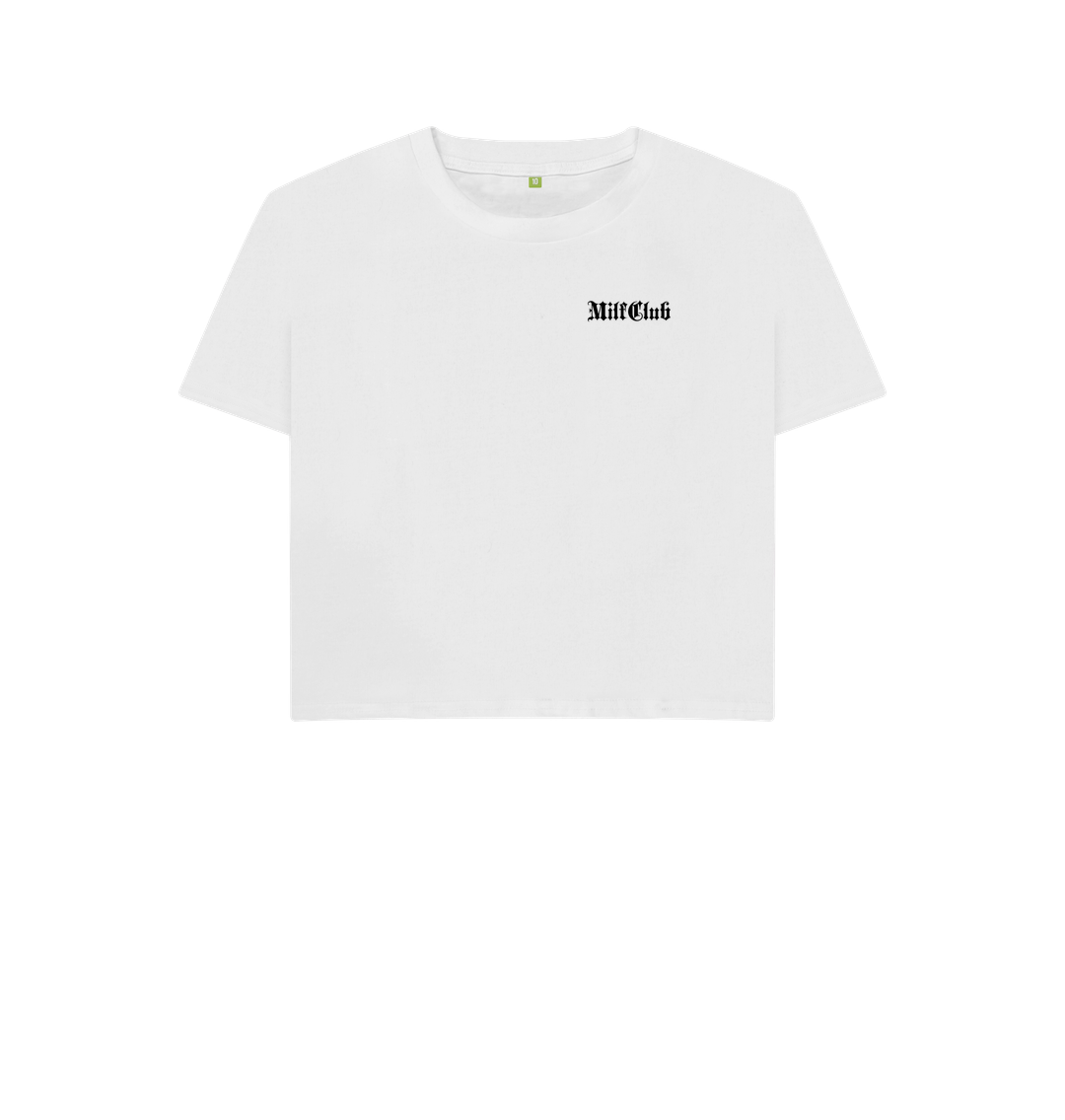 White MilfClub Classic Boxy Tee