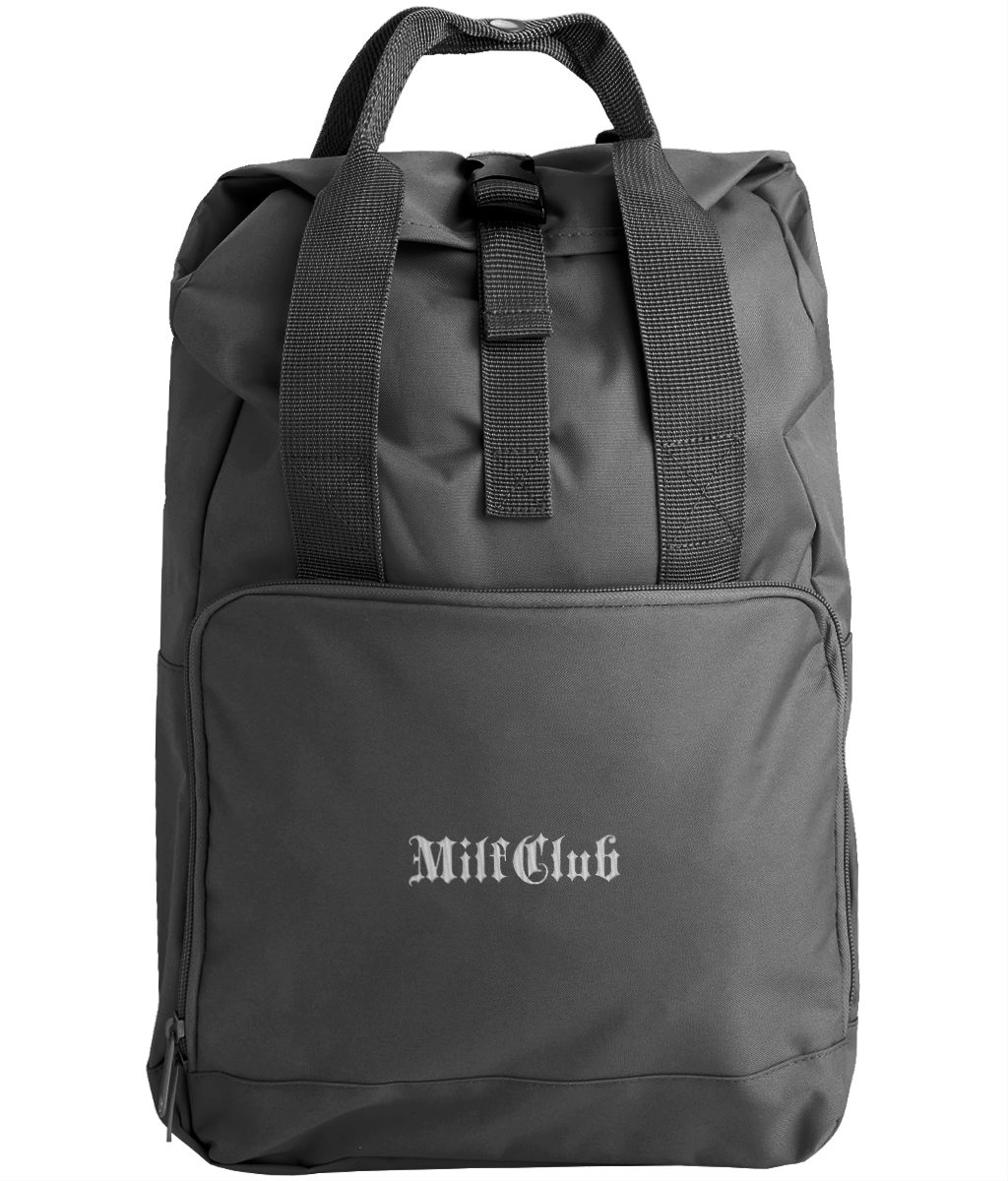 MilfClub Embroidered Twin Handle Roll-Top Backpack