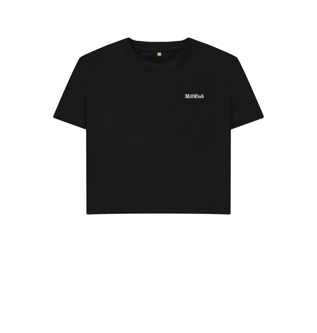 Black MILFclub Classic Cropped Tee